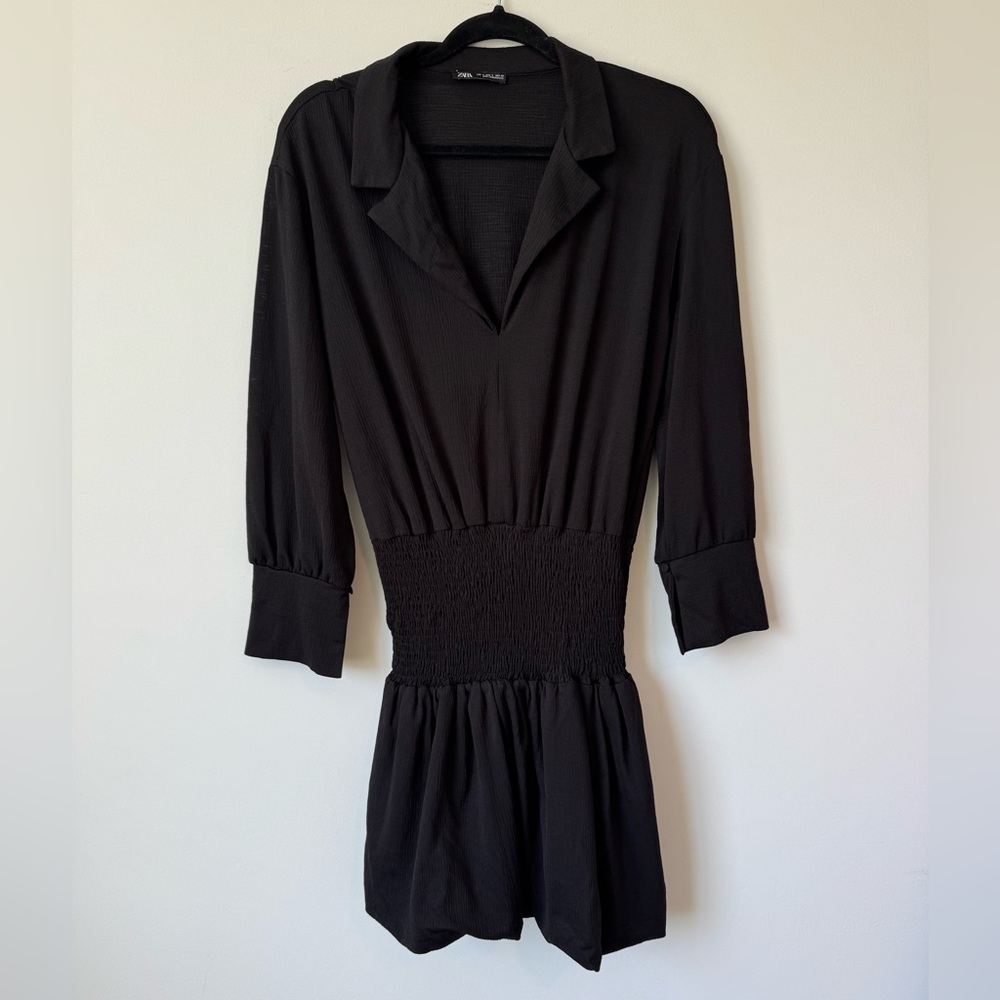 Zara Black Long Sleeve Dress with Balloon Skirt Bottom - Size S - Picture 4 of 9